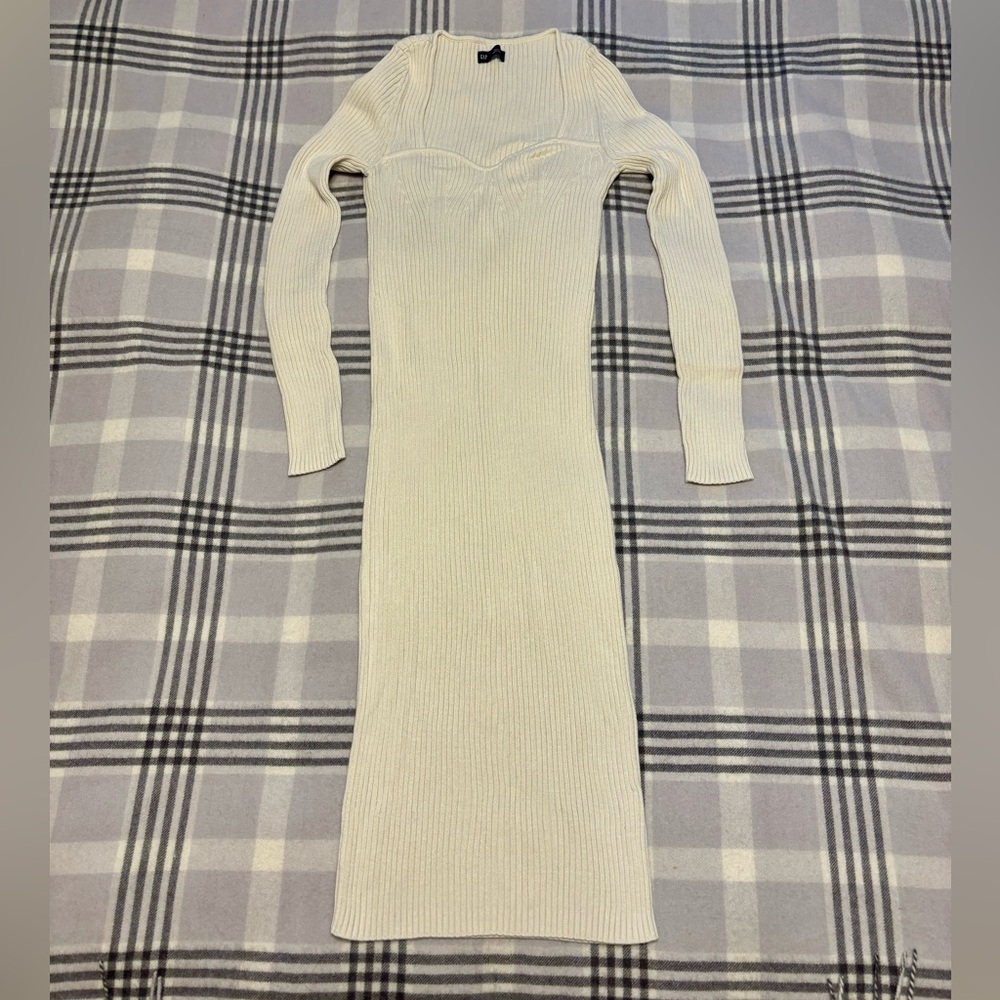 Cream sweater dress
